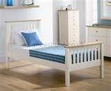 images of Ivory Wooden Bed Frame